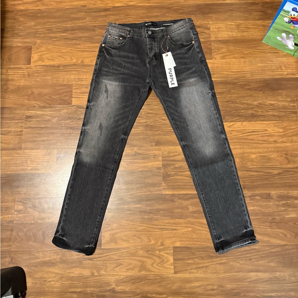 PURPLE Men's Charcoal Straight Jeans